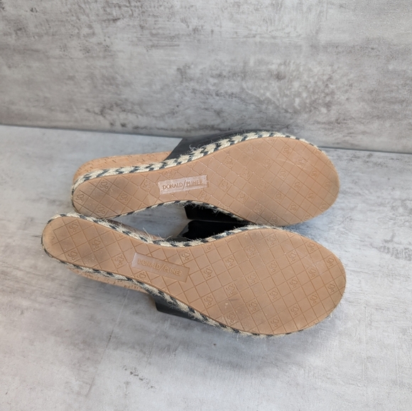 Donald Pliner Janet Black Patent Leather Cork Wedge Slide Sandal Women's Size 8 - Picture 11 of 12